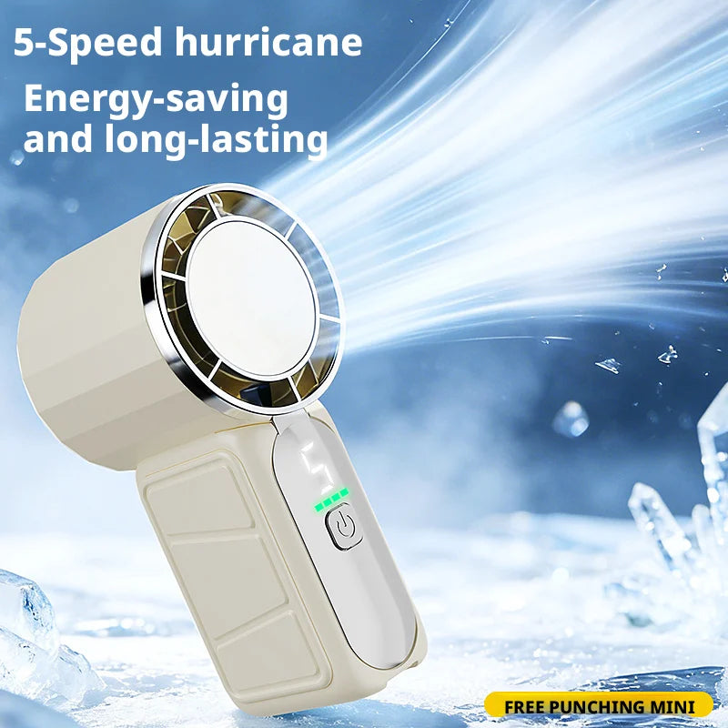 SEAMETAL Mini Portable Fan Air Turbo Tech 5 Gear Wind Adjustable