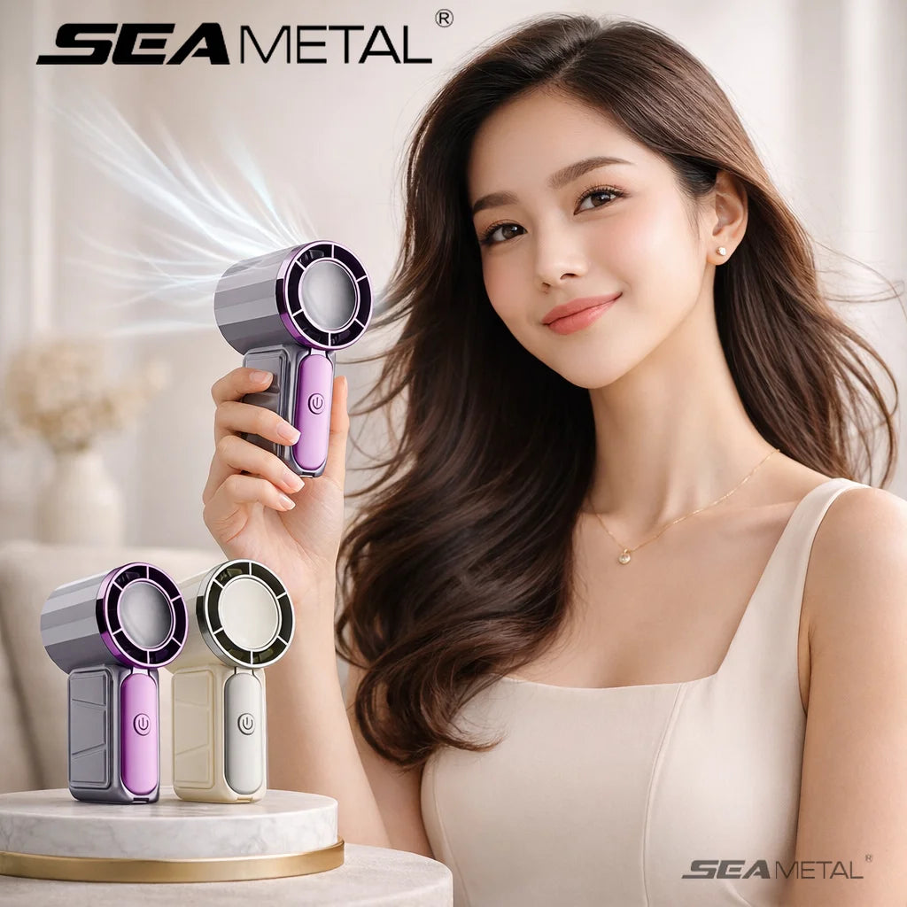 SEAMETAL Mini Portable Fan Air Turbo Tech 5 Gear Wind Adjustable